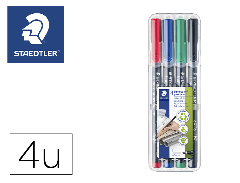 Rotulador permanente Staedtler Lumocolor F, punta fina, 0,6 mm 318-9 Negro