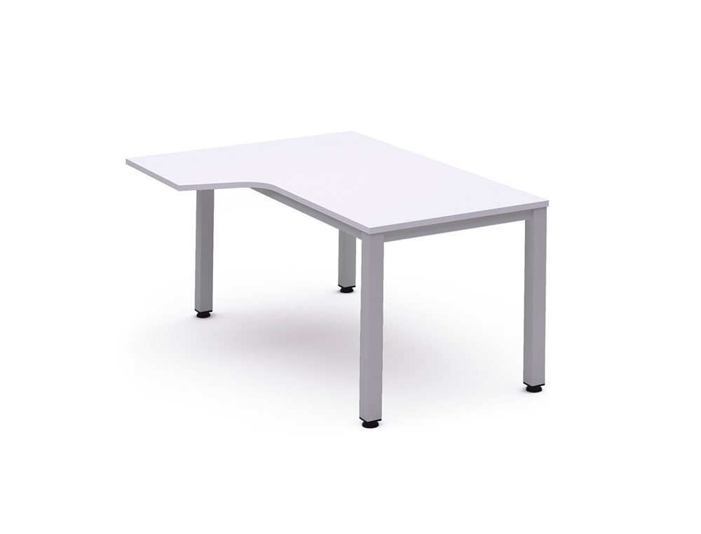 MESA ROCADA SERIE EXECUTIVE 160X120 CM IZQUIERDA ACABADO AD04 ALUMINIO/BLANCO