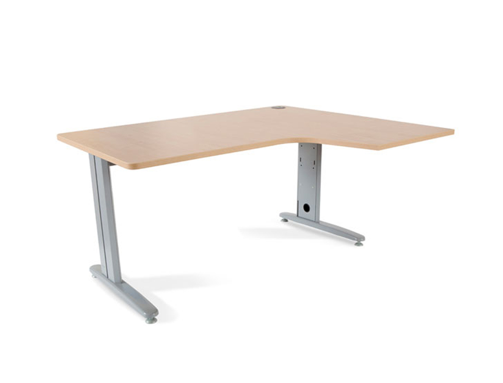 MESA ROCADA SERIE METAL 180X120 CM DERECHA ACABADO AC01 HAYA