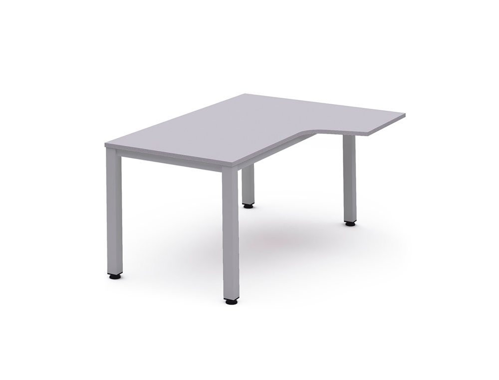 MESA OFICINA ROCADA SERIE EXECUTIVE FORMA EN L DERECHA 160X120 CM ACABADO AD02 ALUMINIO/GRIS