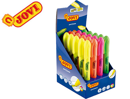 MARCADOR DE CERA GEL JOVI FLUORESCENTE EXPOSITOR DE 20 UNIDADES COLORES SURTIDOS
