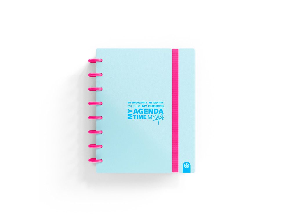 AGENDA ANILLAS CARCHIVO INGENIOX A5 SEMANA VISTA NEON AZUL PASTEL