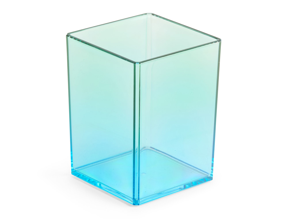 CUBILETE PORTALAPICES MIQUELRIUS PLASTICO AZUL/VERDE TRANSPARENTE
