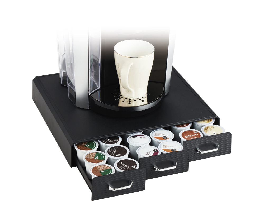 BANDEJA ORGANIZADORA ARCHIVO 2000 CON 3 CAJONES PARA CAPSULAS CAF POLIESTIRENO NEGRO 325X240X65 MM