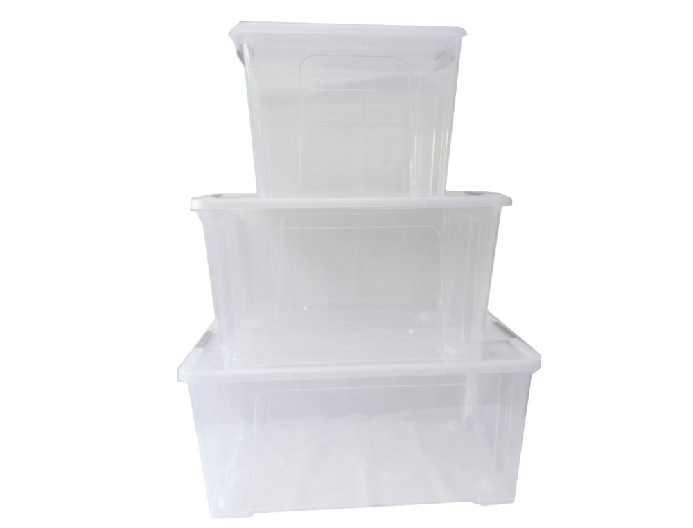 CAJA DE ALMACENAJE ARCHIVO 2000 POLIPROPILENO APILABLE Y ENCAJABLE CON TAPA 10 LITROS TRANSPARENTE 280X400X130 MM