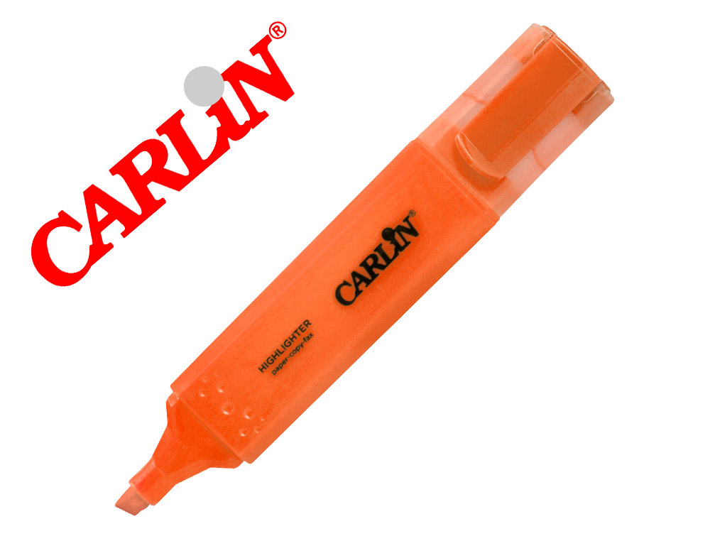 ROTULADOR CARLIN FLUORESCENTE NARANJA PUNTA BISELADA