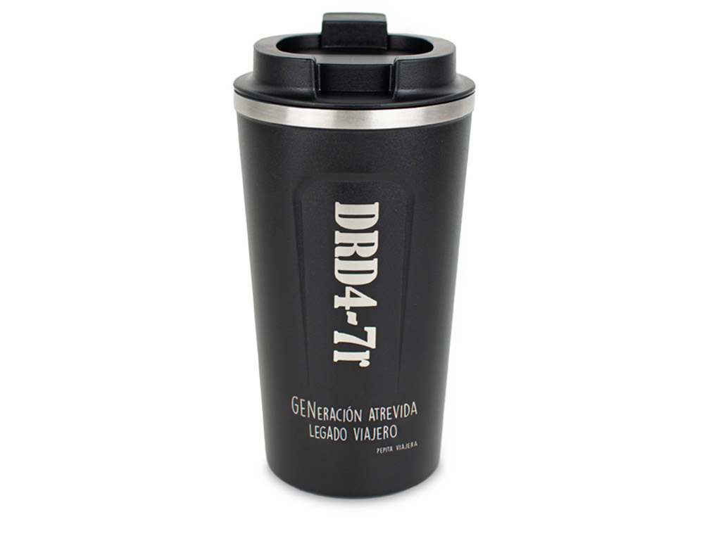 VASO TERMICO DOBLE CAPA DRD4-7R PEPITA VIAJERA BASE SILICONA 510 ML
