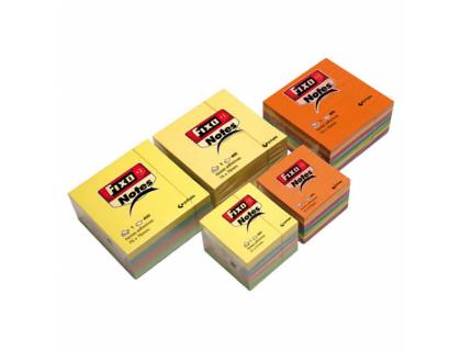 BLOC DE NOTAS ADHESIVAS FIXO 76X76 MM AMARILLO CUBO 400 HOJAS