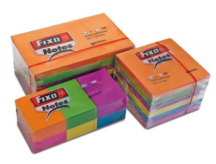 BLOC DE NOTAS ADHESIVAS FIXO 51X51 MM NEON CUBO 400 HOJAS