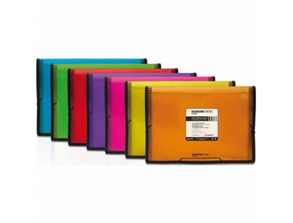CARPETA GRAFOPLAS CLASIFICADORA POLIPROPILENO BLACKLINE CRISTAL FUELLE 13 DEPARTAMENTOS ROJO
