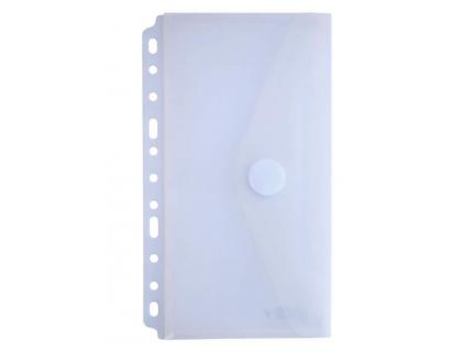 CARPETA OFFICE BOX DOSSIER POLIPROPILENO CIERRE SUPERIOR V-LOCK RECIBO 130X225 MM CON FUELLE CRISTAL