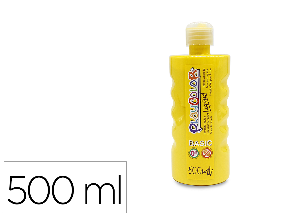 TEMPERA LIQUIDA PLAYCOLOR BASIC AMARILLO BOTE DE 500 ML