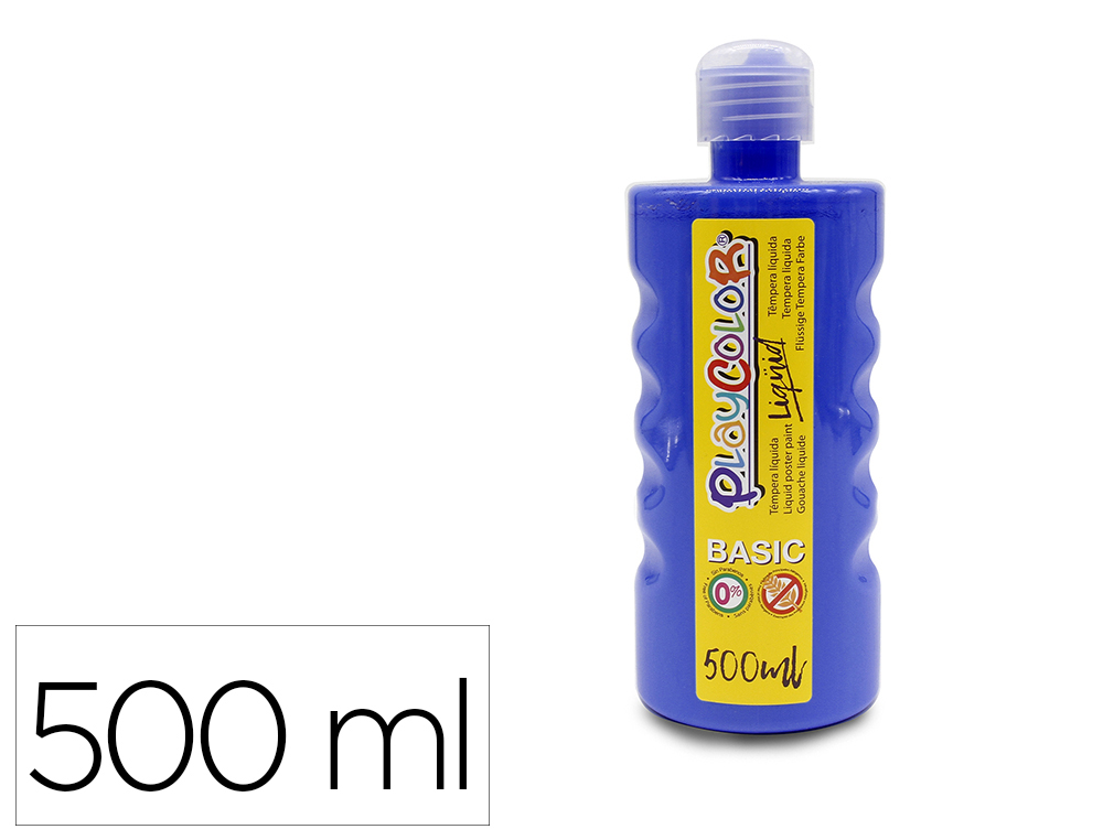 TEMPERA LIQUIDA PLAYCOLOR BASIC AZUL OSCURO BOTE DE 500 ML