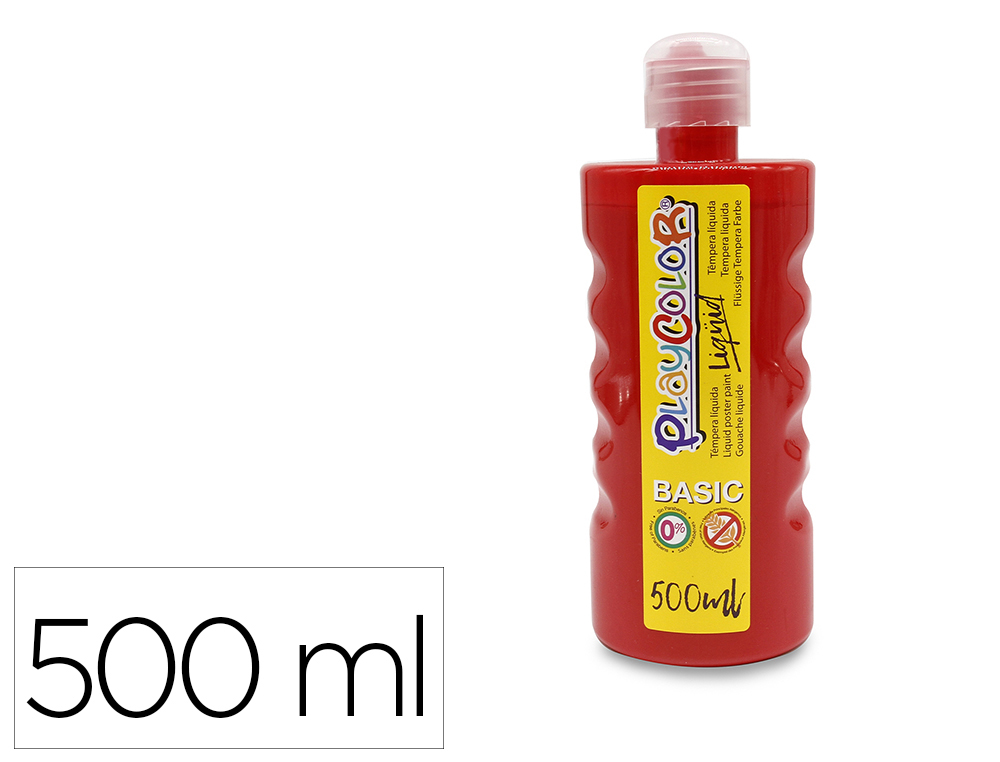 TEMPERA LIQUIDA PLAYCOLOR BASIC ROJO BOTE DE 500 ML