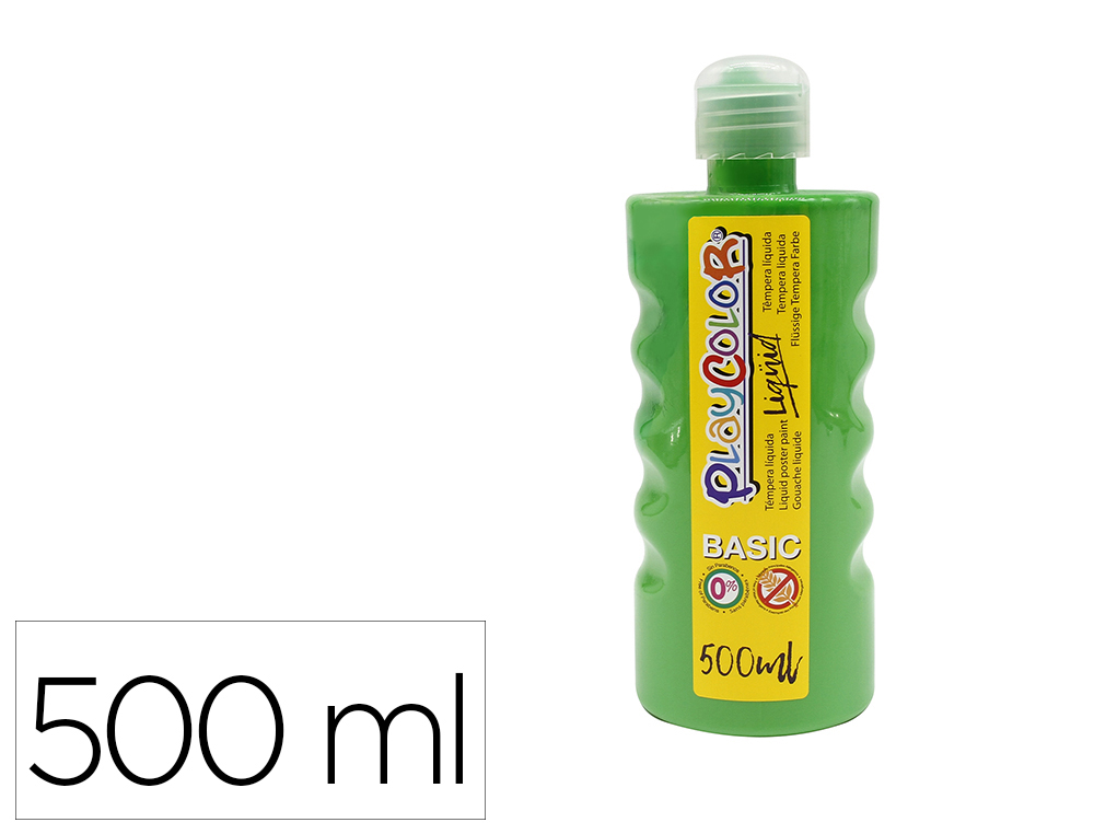 TEMPERA LIQUIDA PLAYCOLOR BASIC VERDE CLARO BOTE DE 500 ML