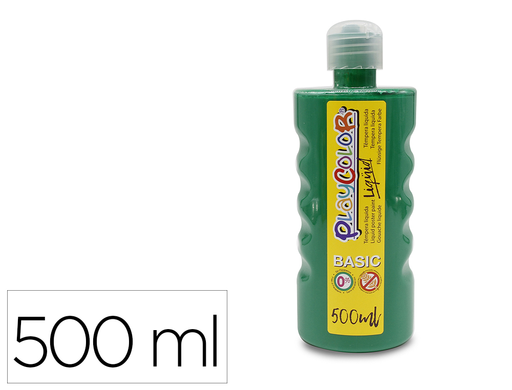 TEMPERA LIQUIDA PLAYCOLOR BASIC VERDE OSCURO BOTE DE 500 ML