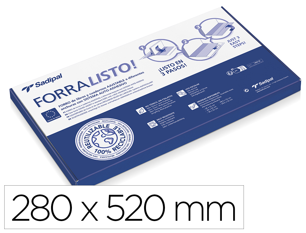 FORRALIBRO SADIPAL POLIPROPILENO 80 MC AJUSTABLE 280X520 MM