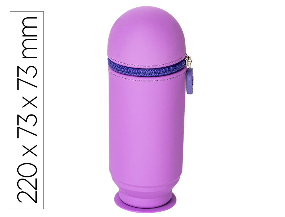 BOLSO ESCOLAR HOOP UP PORTATODO SILICONA EXTRA CON CREMALLERA MORADO 220X73X73 MM