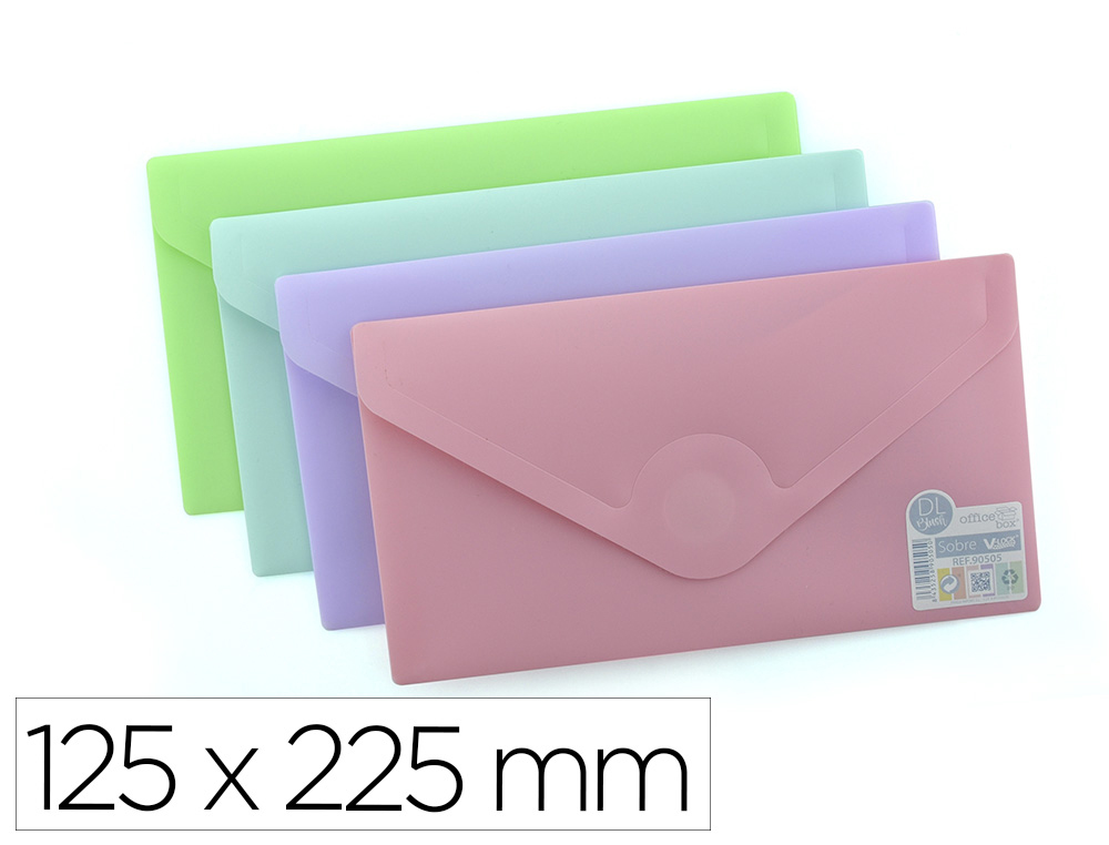 CARPETA OFFICE BOX DOSSIER V-LOCK 125X225 MM CIERRE VELCRO COLORES PASTEL SURTIDOS