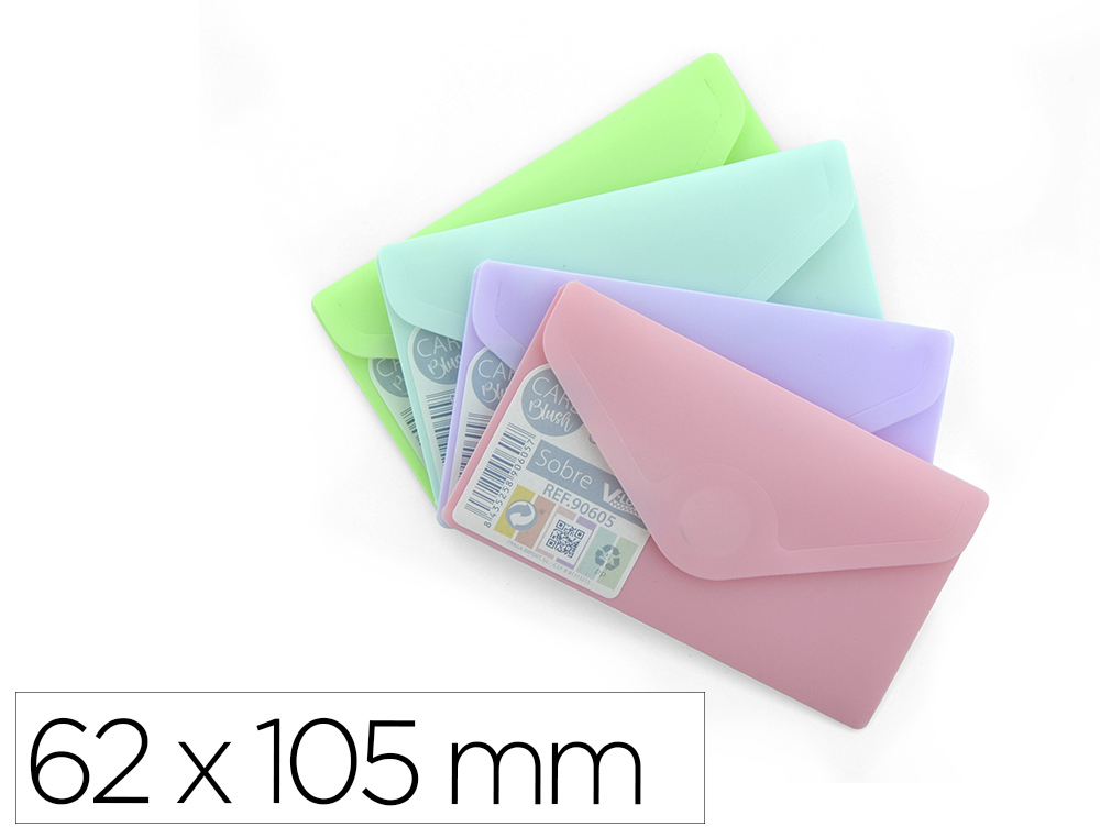CARPETA OFFICE BOX DOSSIER V-LOCK 62X105 MM CIERRE VELCRO COLORES PASTEL SURTIDOS