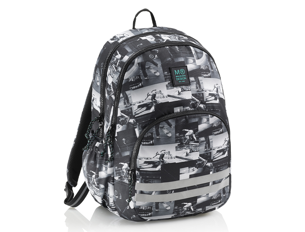 MOCHILA MIQUELRIUS OSLO RECICLADA TRIPLE SKATE PARK ADAPTABLE A CARRO 410X280X165 MM