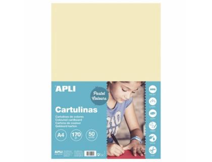 CARTULINA APLI DIN A4 170 G/M2 MARFIL PAQUETE DE 50 HOJAS