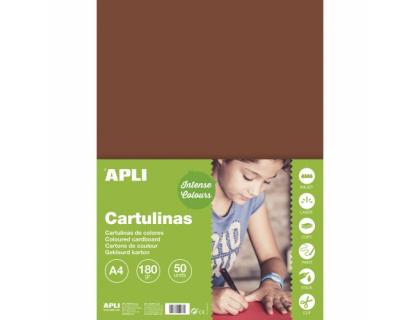 CARTULINA APLI DIN A4 170 G/M2 MARRON PAQUETE DE 50 HOJAS
