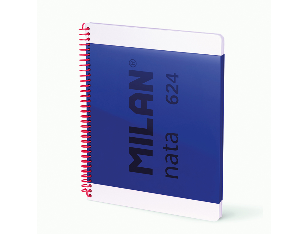 CUADERNO ESPIRAL MILAN SERIE NATA 624 SINCE 1918 DIN A4 TAPA DURA 80 HOJAS 95 GR CUADRO 5 MM COLOR AZUL