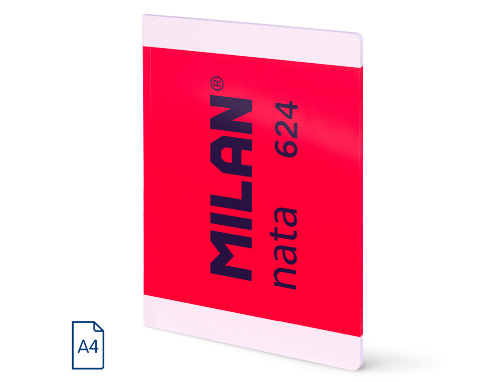 LIBRETA ENCOLADA MILAN TAPA CARTON FLEXIBLE DIN A4 48 HOJAS 95 GR MICROPERFADO CUADRO 5 MM SERIE NATA 624
