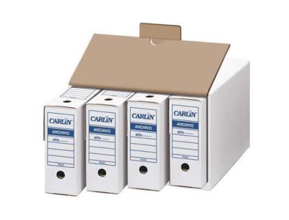 CONTENEDOR DOHE CARTON PARA 4 CAJAS ARCHIVO DEFINITIVO FOLIO 424X360X262 MM