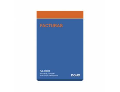 TALONARIO DOHE FACTURAS CUARTO NATURAL TRIPLICADO