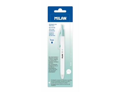 BOLIGRAFO MILAN P1 RETRACTIL 1 MM ANTIBACTERIANO TINTA AZUL BLISTER DE 1 UNIDAD