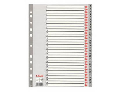 SEPARADOR NUMERICO ESSELTE PLASTICO 1-31 JUEGO DE 31 SEPARADORES DIN A4 MULTITALADRO