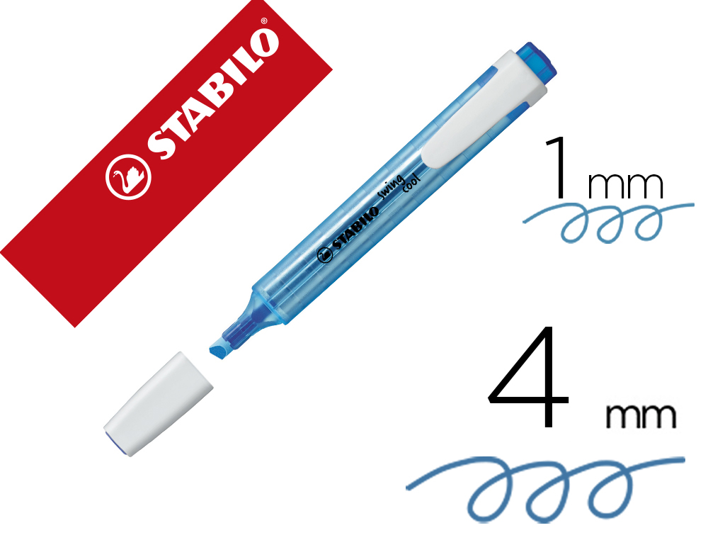 ROTULADOR STABILO FLUORESCENTE SWING COOL AZUL