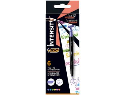 Rotuladores de Punta Fina, BIC Intensity, Colores Surtidos, Pack de 12 uds