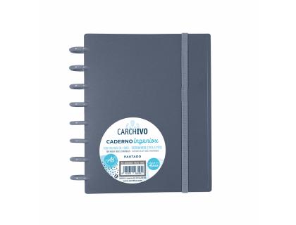 CUADERNO CARCHIVO INGENIOX DIN A5 100 HOJAS CUADRICULA GRIS