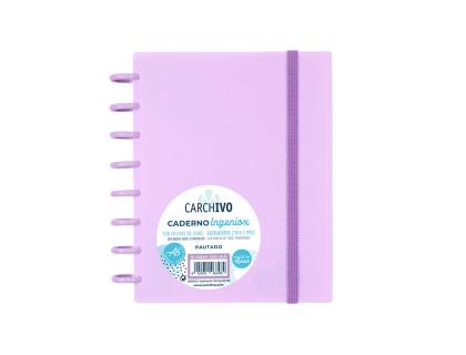 CUADERNO CARCHIVO INGENIOX DIN A5 100 HOJAS CUADRICULA MALVA