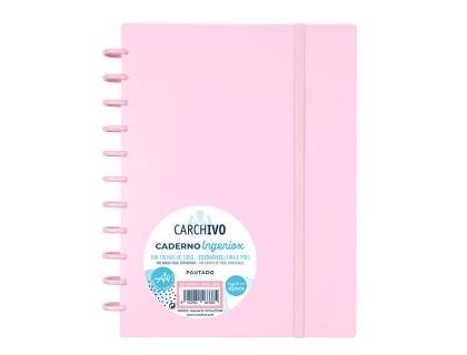 CUADERNO CARCHIVO INGENIOX DIN A5 100 HOJAS CUADRICULA ROSA