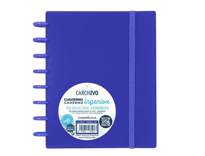 CUADERNO CARCHIVO INGENIOX DIN A5 100 HOJAS CUADRICULA AZUL INTENSE