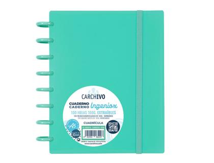CUADERNO CARCHIVO INGENIOX DIN A5 100 HOJAS CUADRICULA VERDE INTENSE