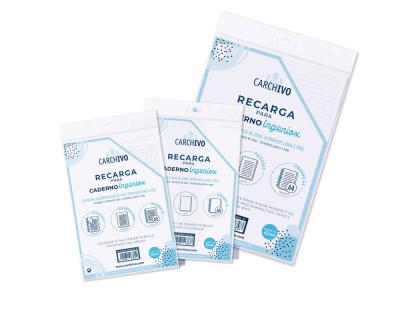 RECAMBIO CARCHIVO PARA CUADERNO INGENIOX DIN A5 50 HOJAS CUADRICULA