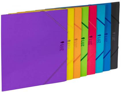 CARPETA CARCHIVO GOMAS SOLAPA LUZ CARTON BRILLANTE FOLIO NEGRO
