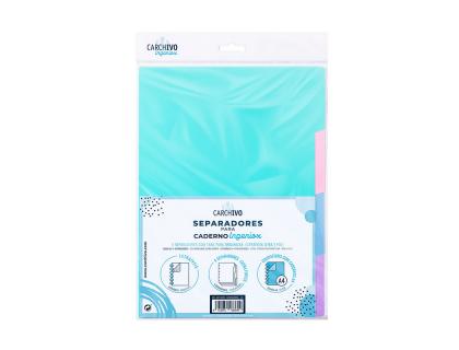 MARCAPAGINAS CARCHIVO PARA CUADERNO INGENIOX POLIPROPILENO OPACO 4 POSICIONES COLORES PASTEL