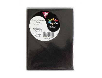 SOBRE CLAIREFONTAINE POLLEN 75X110 MM NEGRO PACK DE 5 UNIDADES