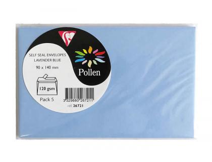 SOBRE CLAIREFONTAINE POLLEN 90X140 MM AZUL LAVANDA PACK DE 5 UNIDADES