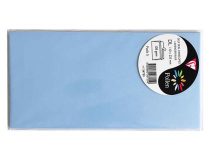 SOBRE CLAIREFONTAINE POLLEN 110X220 MM AZUL LAVANDA PACK DE 5 UNIDADES
