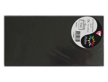 SOBRE CLAIREFONTAINE POLLEN 110X220 MM NEGRO PACK DE 5 UNIDADES