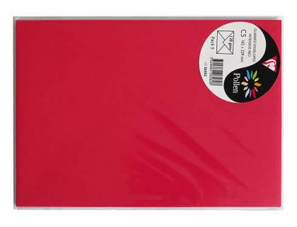 SOBRE CLAIREFONTAINE POLLEN 162X229 MM ROJO GROSELLA PACK DE 5 UNIDADES
