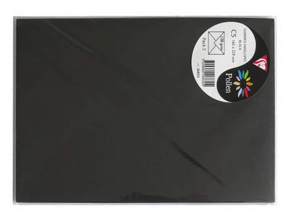 SOBRE CLAIREFONTAINE POLLEN 162X229 MM NEGRO PACK DE 5 UNIDADES