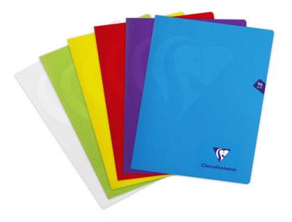 LIBRETA CLAIREFONTAINE DIN A4 48 HOJAS POLIPROPILENO CUADRO 4 MM COLORES SURTIDOS
